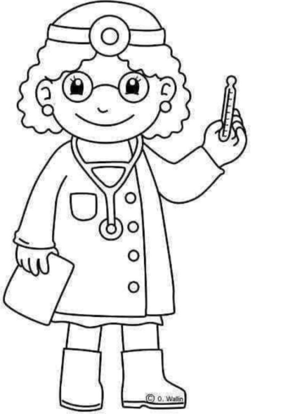Illustration of a cartoon doctor with a stethoscope, holding a thermometer and a clipboard, ready for patient care.