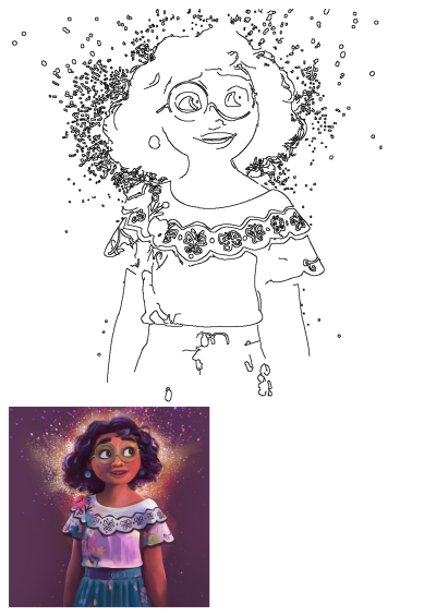 Digital painting of a girl with glasses on her head and her hair seemingly floating. She is wearing a floral top and looking to the side.