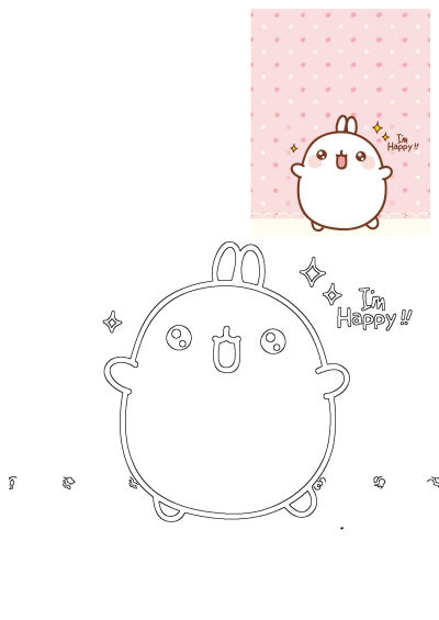 Image of a cartoon character who is happy, set against a cheerful pink background. The image conveys a feeling of positivity.