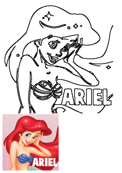 Close-up portrait of Ariel, the Little Mermaid, smiling brightly and holding her hand near her face in a cheerful gesture.