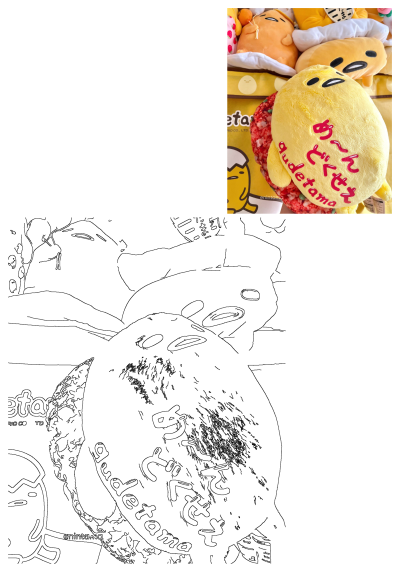 A collection of Gudetama stuffed animals are sitting together in a yellow bag, showcaseing various expressions of the lazy egg character.