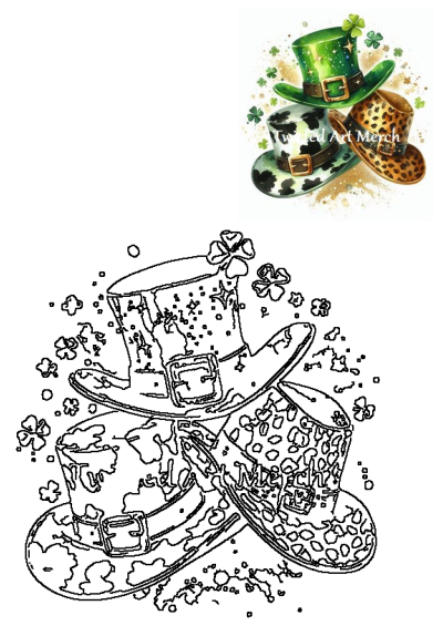 Two stylish hats with shamrocks for St. Patrick's Day. Celebrate in festive fashion with these unique hats and wish everyone a Happy St. Patrick's Day.