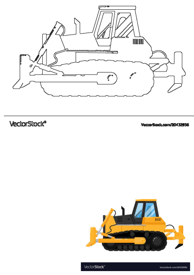 Illustration of a yellow bulldozer on a white background, perfect for construction, building or heavy equipment projects.