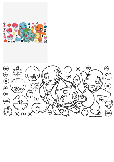 Pokemon wall stickers featuring Charmander, Bulbasaur, and Squirtle, along with Poke balls and berries, perfect for adding Pokemon decor.