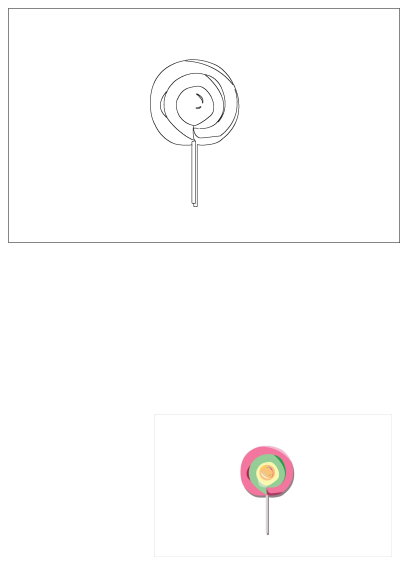 A delightful illustration featuring a pink and green lollipop on a clean white background.  Perfect for adding a touch of sweetness.
