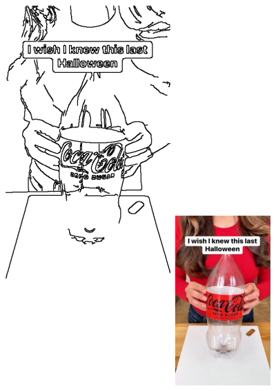 a woman holding up a large bottle with coca - cola on it's side