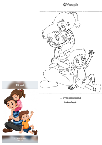 a father hugging his two children on a white background