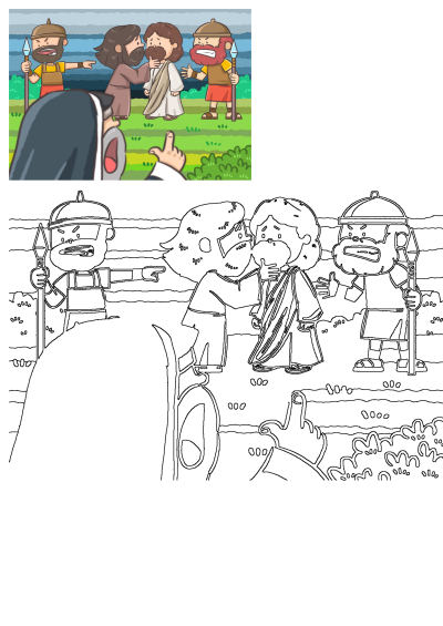 jesus and the three wise men are talking to each other