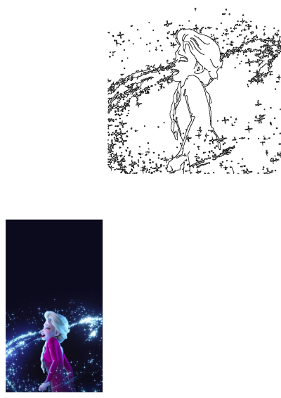 The frozen queen is walking through the night sky, surrounded by sparkling lights. This fanart captures Elsa in a magical scene.