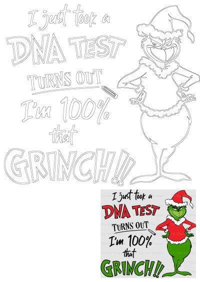 Grinch DNA test meme. The image shows the Grinch, from "How the Grinch Stole Christmas", with the text "I just took a dna test turns out I'm 100 % that grinch".