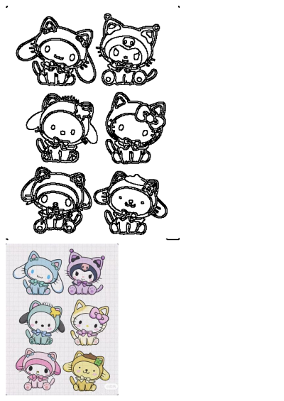 Adorable Sanrio characters like Hello Kitty and friends dressed in cute animal-themed hoodies, complete with bows and charming details.