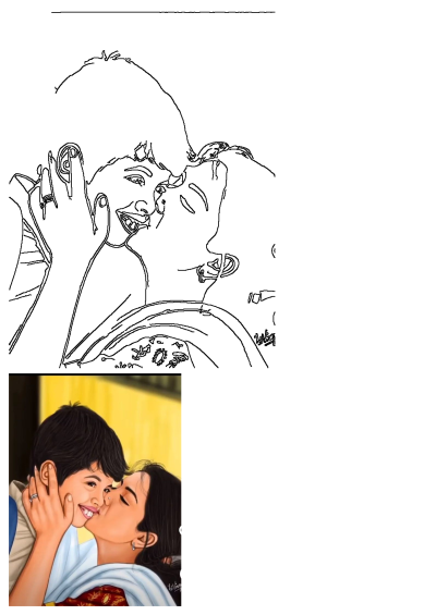 A loving illustration of a mother kissing her smiling son, depicting a touching and affectionate family moment. Artwork by Avi Vinayak.