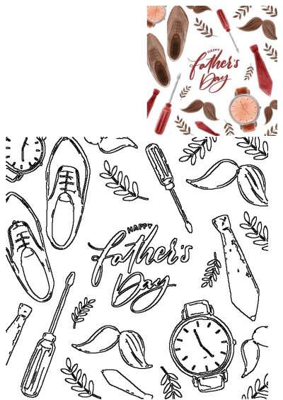 Happy Father's Day card with watch, shoes and tie watercolor illustration. Father's day card with shoes, watch and tie.