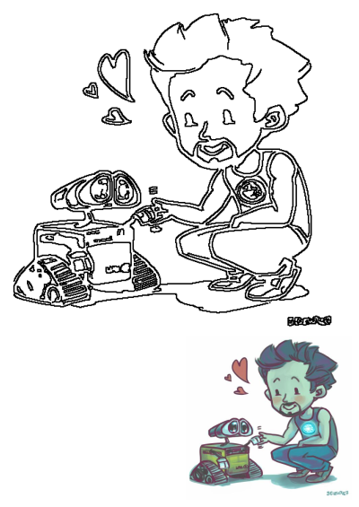 Forever Bound Together, Eternal: This Marvel image shows Iron Man sharing love with Wall-E. A unique view of Marvel Superheroes