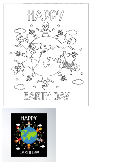 Happy Earth Day illustration with children and trees circling the globe. Perfect for eco-friendly education and celebrations.