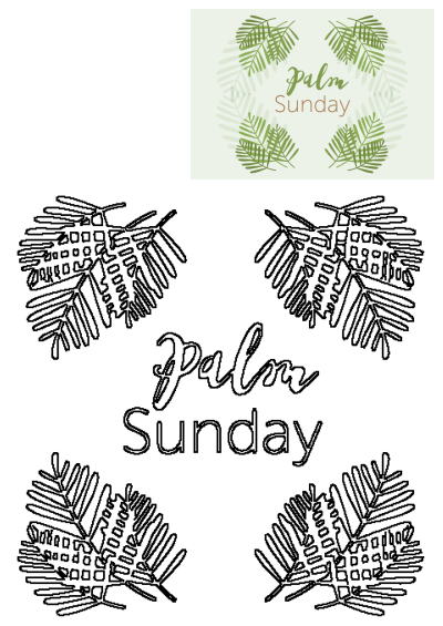 Palm Sunday logo featuring green leaves. Celebrate Palm Sunday with this image of green palm leaves. 