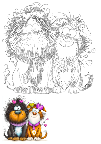 Quirky Valentines Dogs Clipart Whimsical Bundle with Love Puppies. Watercolour Animals for Art, Junk Journaling and Scrapbook. Card Making Digital Downloads.