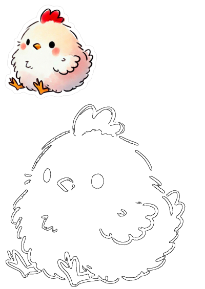 Fluffy white baby chicken sticker by DaintyDooodles in 2025. Cute little drawing of a kawaii baby chicken. Perfect for chicken lovers!