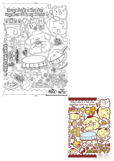 Sticker sheet with Pompompurin, other animals, and food. Cute and fun designs to decorate your planner, laptop, or more. 