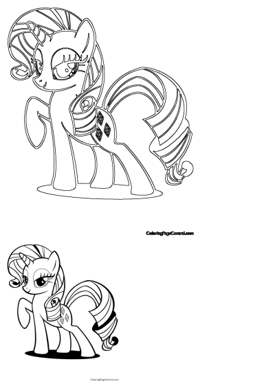 My Little Pony coloring page for kids to print and color. This is a Rarity coloring page from My Little Pony, ready for fun.