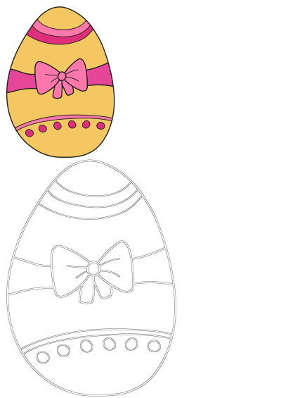 Festive easter egg with a pink bow and ribbon design. This decorative egg is perfect for easter celebrations.