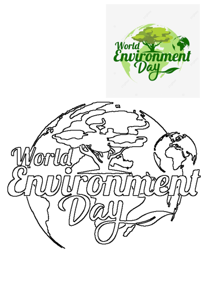 World Environment Day logo featuring green leaves, a tree, and earth globe on a white background, environmental PNG and PSD resource.