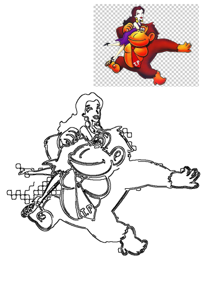 Cartoon monkey with a woman riding on its back, transparent background png clipart. Fun, playful image featuring a unique character combination.