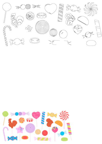 An assortment of lollipops and candy canes on a white background illustration. Includes assorted sweets and colorful candies in an illustration.