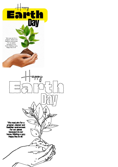 Happy Earth Day! Image shows a seedling held in hands symbolizing a greener, cleaner, healthier planet for our home. 