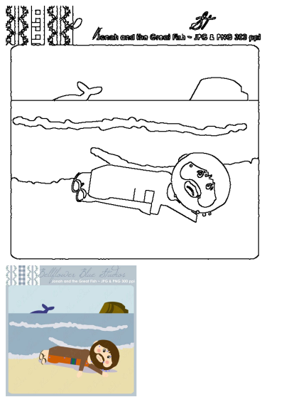 a woman laying on top of a sandy beach next to the ocean with a whale in the background