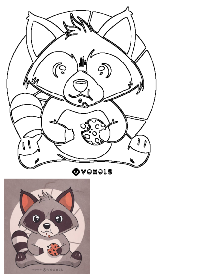 Pin by MoonKat on Racoons | Cute cartoon drawings, Baby animal drawings, Raccoon illustration