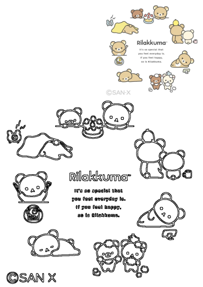 Rilakkuma teddy bears in a circle, with text: Rilakkuma. It's so special that you feel everyday is. If you feel happy, so is Rilakkuma.