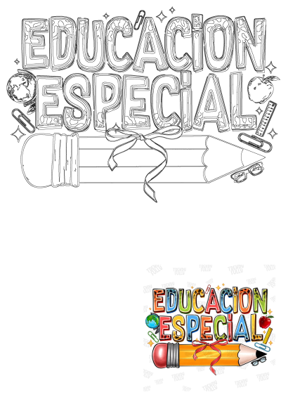 the words education special written in colorful letters with an apple, pencil and school supplies