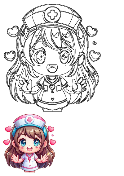 Cute kawaii nurse character on Redubble! Charming smile and heartwarming presence bring a touch of sweetness to your day.