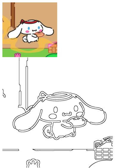 A cartoon bunny holding a piece of food. Cartoon bunny with a red bow at a picnic, happily holding a delicious treat.