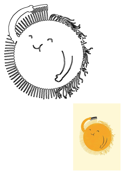 Cartoon image of an orange sun character combing its hair, promoting holiday bookings. Get ready for your holidays, book them now!