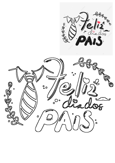Feliz Dia dos Pais, a festive greeting for Father's Day in Spanish. Image features a necktie and lettering wishing a Happy Father's Day!