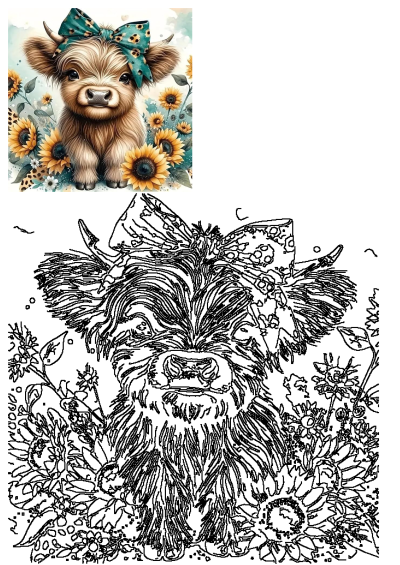 DIY Highland Cow Full Round Gem Crystal Art Paint by Diamond Art Painting Kit. Cute cow with a bow surrounded by sunflowers.