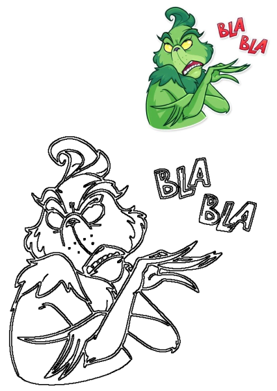 Grinch says "Bla Bla". An image features the funny green character, The Grinch, with a dismissive hand gesture and the words "Bla Bla".