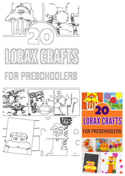 Image showcasing 20 Lorax crafts for preschoolers. These fun activities are perfect to do with kids and spark their creativity.