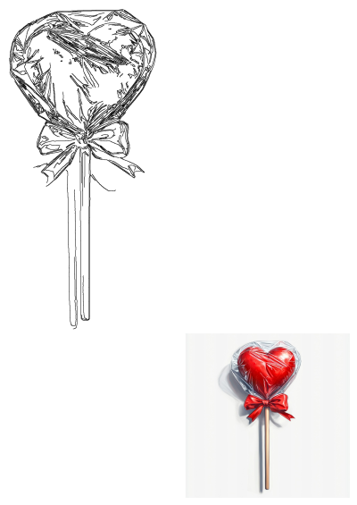A heart shaped lollipop on a stick is wrapped in clear cellophane and adorned with a bright red ribbon. A sweet and loving treat.