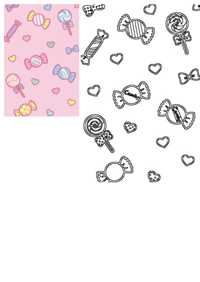 Candy and lollipops pattern on pink background for wallpaper. A sweet design with hearts, perfect for backgrounds and more.