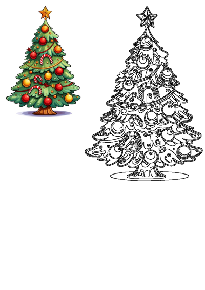 a christmas tree decorated with candy canes and candies, on a white background