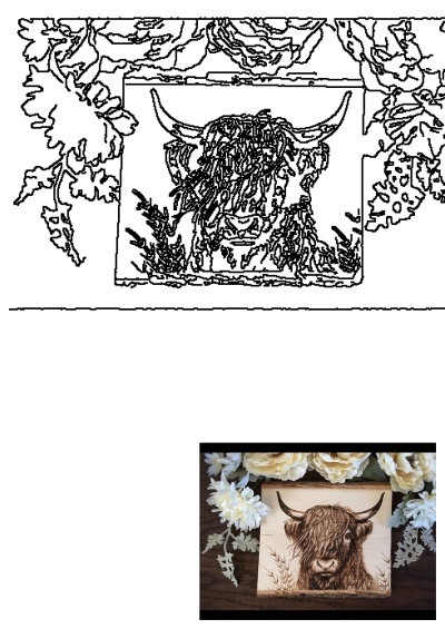 Highland Cow Pyrography Time Lapse Woodburning Art by Jannie Lisonbee of Red Roof Barn, wood burning patterns, crafts, and art.