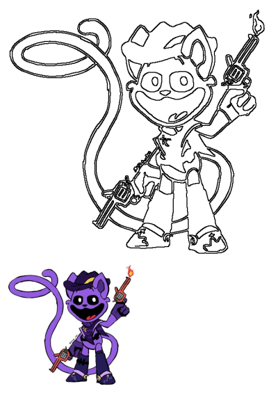 Fan art of CatNap from Poppy Playtime 3, holding pistols. #poppyplaytime3 #poppyplaytime #catnap. Character created by MOB Entertainment.