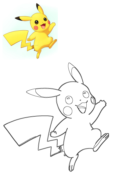 Download Pikachu coloring page! Fun image for kids and Pokemon fans to print and color. Ideal for Pikachu Coloring Pages.