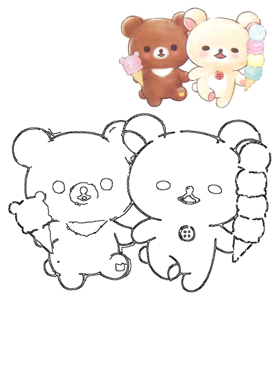 Adorable image of two teddy bears enjoying ice cream cones together. One holds a single scoop, while the other has a colorful triple-scoop treat.