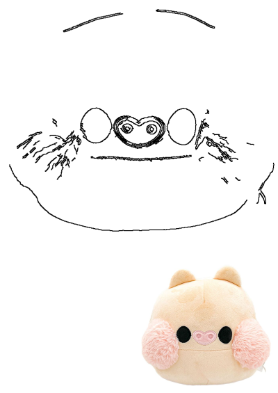 8.6" Yabu Tiny-K Polly Piglet Pink Plush. Cute, round pig plush toy with fluffy pink ears. Soft and cuddly pig plush for kids and collectors.