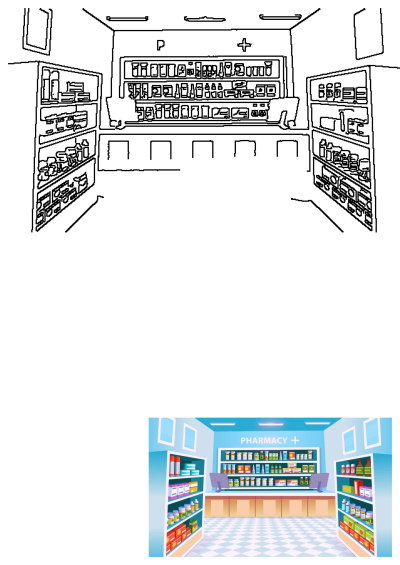 Pharmacy store with shelves full of medicines, showcasing a clean and organized healthcare environment. 