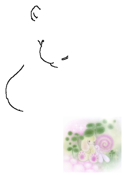 Lucky Bunny art by Natália on Instagram. Funky, pretty wallpaper with bunny, clovers, and a swirl of color.